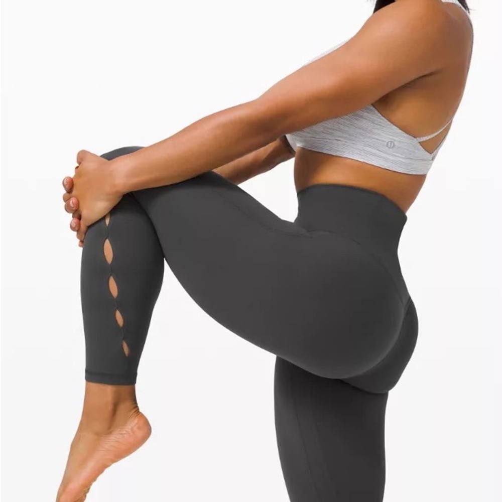Lululemon unlimit hr keyhole leggings and 25” size 8 dark grey